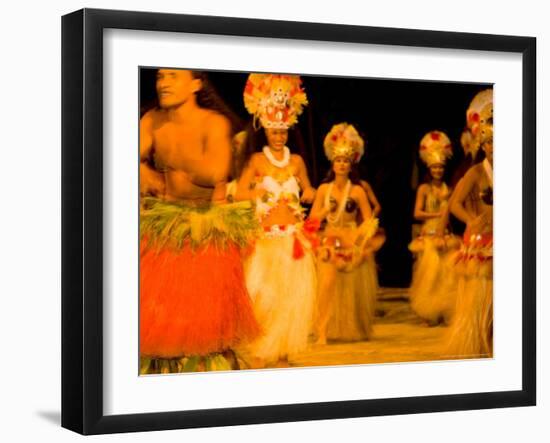 Traditional Dance and Cultural Show at Tiki Village, Moorea, French Polynesia-Michele Westmorland-Framed Photographic Print