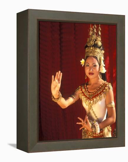 Traditional Dancer and Costumes, Khmer Arts Dance, Siem Reap, Cambodia-Bill Bachmann-Framed Premier Image Canvas