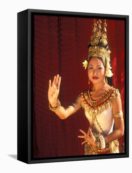 Traditional Dancer and Costumes, Khmer Arts Dance, Siem Reap, Cambodia-Bill Bachmann-Framed Premier Image Canvas