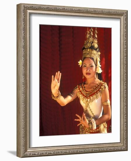 Traditional Dancer and Costumes, Khmer Arts Dance, Siem Reap, Cambodia-Bill Bachmann-Framed Photographic Print