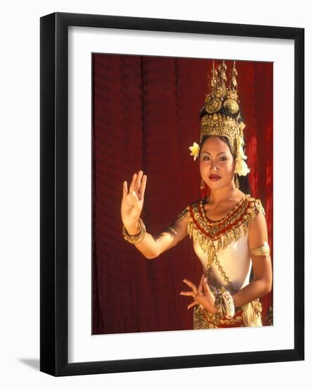 Traditional Dancer and Costumes, Khmer Arts Dance, Siem Reap, Cambodia-Bill Bachmann-Framed Photographic Print