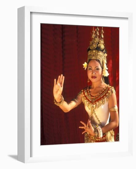 Traditional Dancer and Costumes, Khmer Arts Dance, Siem Reap, Cambodia-Bill Bachmann-Framed Photographic Print