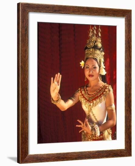 Traditional Dancer and Costumes, Khmer Arts Dance, Siem Reap, Cambodia-Bill Bachmann-Framed Photographic Print