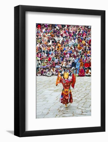 Traditional Dancer at the Paro Festival, Paro, Bhutan, Asia-Jordan Banks-Framed Photographic Print