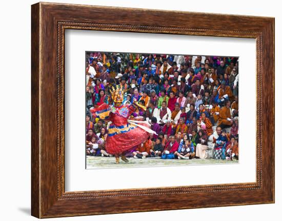 Traditional Dancer at the Paro Festival, Paro, Bhutan, Asia-Jordan Banks-Framed Photographic Print