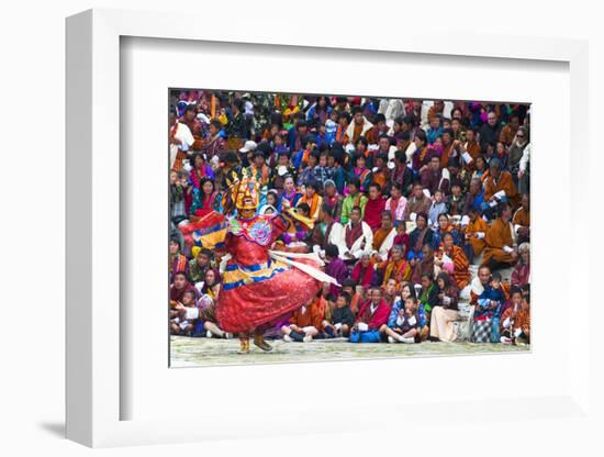 Traditional Dancer at the Paro Festival, Paro, Bhutan, Asia-Jordan Banks-Framed Photographic Print