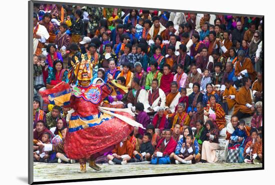 Traditional Dancer at the Paro Festival, Paro, Bhutan, Asia-Jordan Banks-Mounted Photographic Print