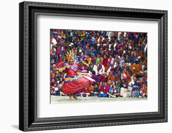 Traditional Dancer at the Paro Festival, Paro, Bhutan, Asia-Jordan Banks-Framed Photographic Print