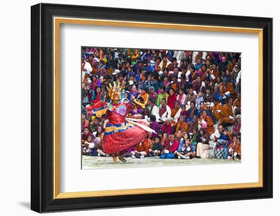 Traditional Dancer at the Paro Festival, Paro, Bhutan, Asia-Jordan Banks-Framed Photographic Print