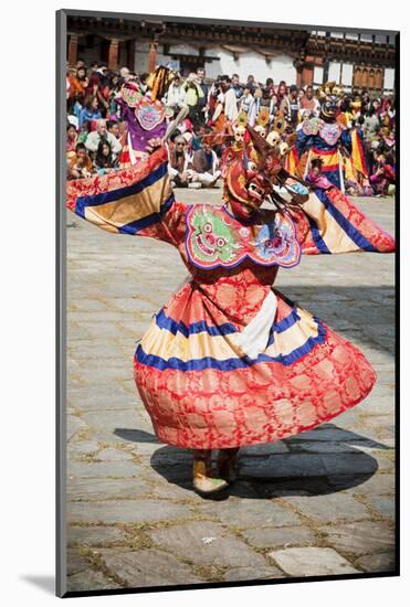 Traditional Dancer at the Paro Festival, Paro, Bhutan, Asia-Jordan Banks-Mounted Photographic Print