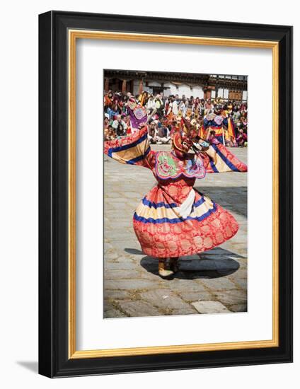 Traditional Dancer at the Paro Festival, Paro, Bhutan, Asia-Jordan Banks-Framed Photographic Print