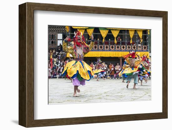 Traditional Dancers at the Paro Festival, Paro, Bhutan, Asia-Jordan Banks-Framed Photographic Print