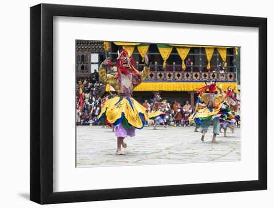 Traditional Dancers at the Paro Festival, Paro, Bhutan, Asia-Jordan Banks-Framed Photographic Print