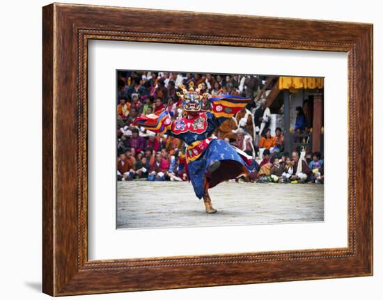 Traditional Dancers at the Paro Festival, Paro, Bhutan, Asia-Jordan Banks-Framed Photographic Print