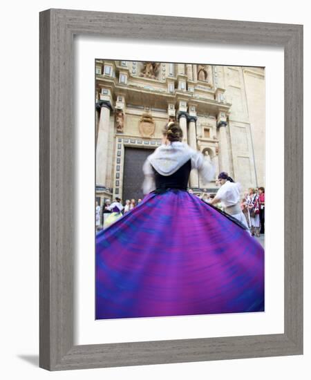 Traditional Dancing Outside the 13th Century Iglesia Y Convento Del Carmen, Valencia, Spain-Neil Farrin-Framed Photographic Print