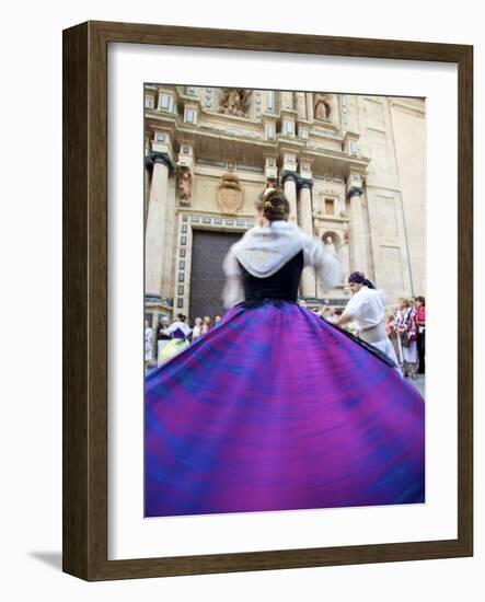 Traditional Dancing Outside the 13th Century Iglesia Y Convento Del Carmen, Valencia, Spain-Neil Farrin-Framed Photographic Print