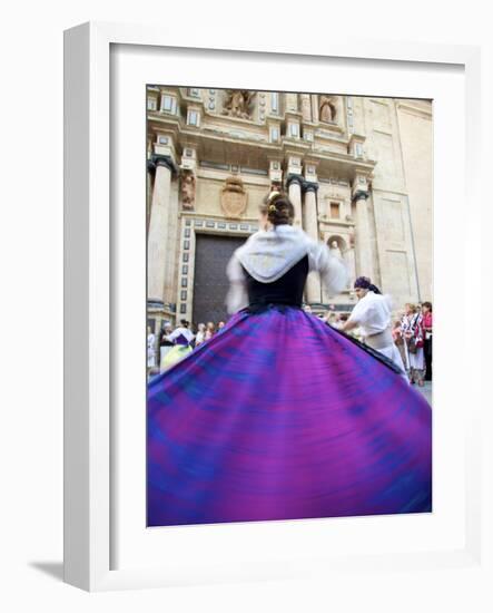 Traditional Dancing Outside the 13th Century Iglesia Y Convento Del Carmen, Valencia, Spain-Neil Farrin-Framed Photographic Print