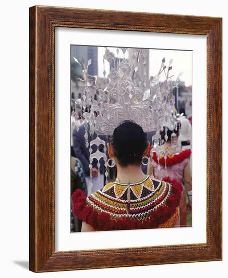 Traditional Dress, Tribal Ethnic Group, Sarawak, Island of Borneo, Malaysia, Southeast Asia-Alain Evrard-Framed Photographic Print