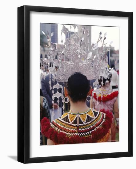 Traditional Dress, Tribal Ethnic Group, Sarawak, Island of Borneo, Malaysia, Southeast Asia-Alain Evrard-Framed Photographic Print