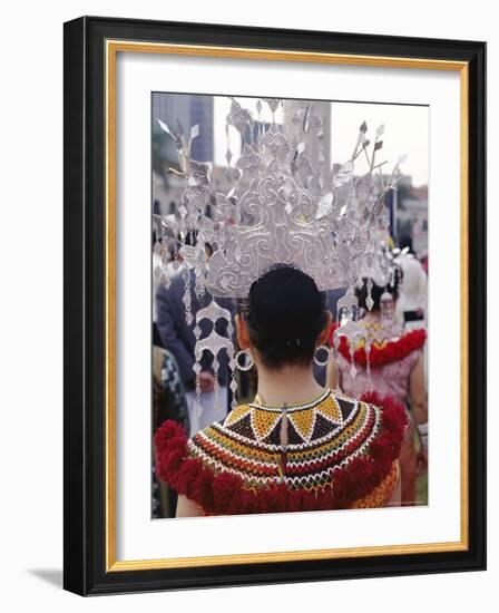 Traditional Dress, Tribal Ethnic Group, Sarawak, Island of Borneo, Malaysia, Southeast Asia-Alain Evrard-Framed Photographic Print