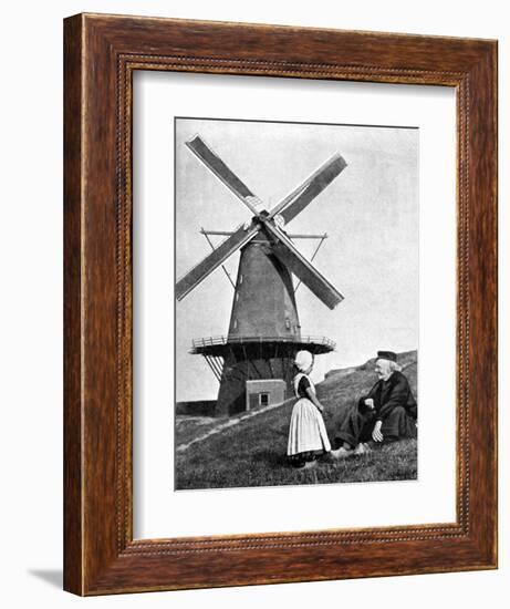 Traditional Dutch Scene with Windmill, Holland, 1936-Donald Mcleish-Framed Giclee Print