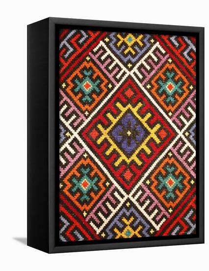 Traditional embroidery, Zakarpattia Oblast, Transcarpathia, Ukraine-Ivan Vdovin-Framed Premier Image Canvas