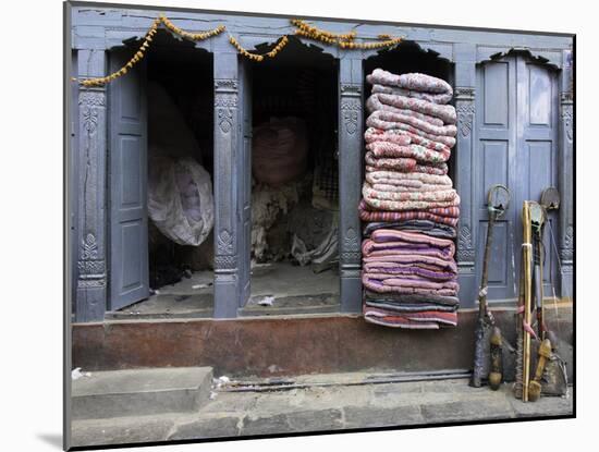 Traditional Fabric Shop in Kathmandu, Nepal, Asia-John Woodworth-Mounted Photographic Print