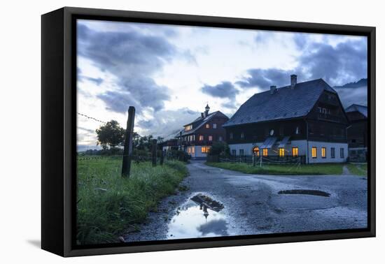 Traditional Farmhouse with Eating Bell on the Roof, Austria-Volker Preusser-Framed Premier Image Canvas