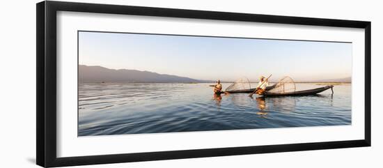 Traditional Fisherman on Inle Lake, Shan State, Myanmar (Burma), Asia-Jordan Banks-Framed Photographic Print