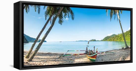 Traditional Fishing Boat in Sungai Pinang, Sumatra, Indonesia, Southeast Asia-John Alexander-Framed Premier Image Canvas