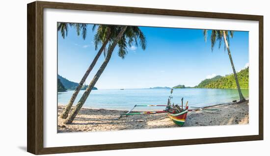 Traditional Fishing Boat in Sungai Pinang, Sumatra, Indonesia, Southeast Asia-John Alexander-Framed Photographic Print