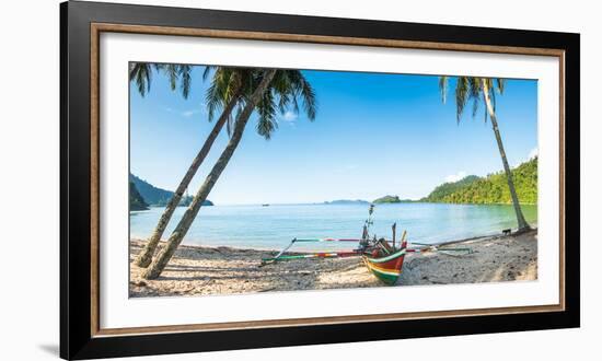 Traditional Fishing Boat in Sungai Pinang, Sumatra, Indonesia, Southeast Asia-John Alexander-Framed Photographic Print