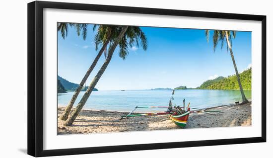 Traditional Fishing Boat in Sungai Pinang, Sumatra, Indonesia, Southeast Asia-John Alexander-Framed Photographic Print