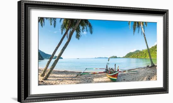 Traditional Fishing Boat in Sungai Pinang, Sumatra, Indonesia, Southeast Asia-John Alexander-Framed Photographic Print