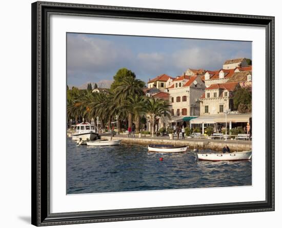 Traditional Fishing Boats and Waterfront, Cavtat, Dalmatia, Croatia, Europe-Martin Child-Framed Photographic Print