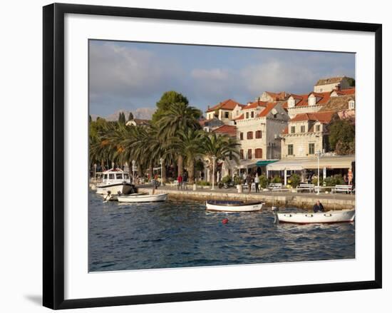 Traditional Fishing Boats and Waterfront, Cavtat, Dalmatia, Croatia, Europe-Martin Child-Framed Photographic Print