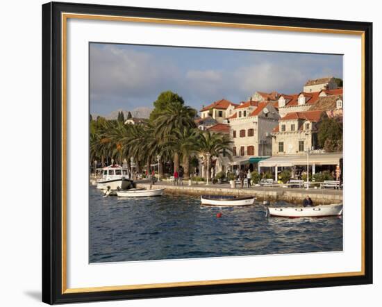 Traditional Fishing Boats and Waterfront, Cavtat, Dalmatia, Croatia, Europe-Martin Child-Framed Photographic Print