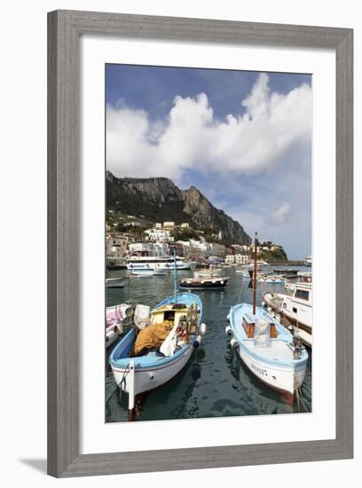 Traditional Fishing Boats in Marina Grande in Capri, Campania, Italy, Mediterranean, Europe-Martin Child-Framed Photographic Print