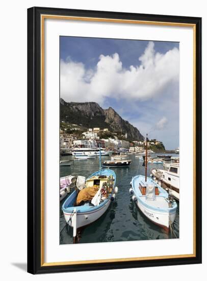 Traditional Fishing Boats in Marina Grande in Capri, Campania, Italy, Mediterranean, Europe-Martin Child-Framed Photographic Print
