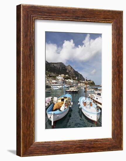 Traditional Fishing Boats in Marina Grande in Capri, Campania, Italy, Mediterranean, Europe-Martin Child-Framed Photographic Print