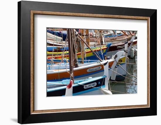 Traditional Fishing Boats Moored in the Harbour at Sanary-Sur-Mer, Provence, France, Europe-Martin Child-Framed Premium Photographic Print