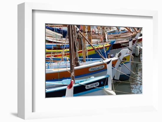 Traditional Fishing Boats Moored in the Harbour at Sanary-Sur-Mer, Provence, France, Europe-Martin Child-Framed Premium Photographic Print