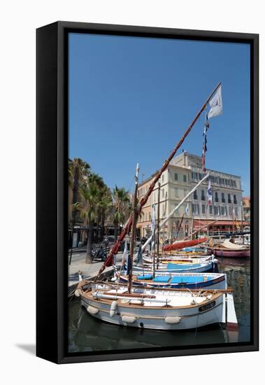 Traditional Fishing Boats Moored in the Harbour at Sanary-Sur-Mer, Provence, France, Europe-Martin Child-Framed Premier Image Canvas