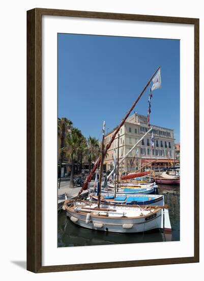 Traditional Fishing Boats Moored in the Harbour at Sanary-Sur-Mer, Provence, France, Europe-Martin Child-Framed Photographic Print