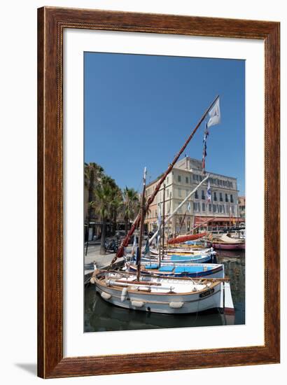 Traditional Fishing Boats Moored in the Harbour at Sanary-Sur-Mer, Provence, France, Europe-Martin Child-Framed Photographic Print