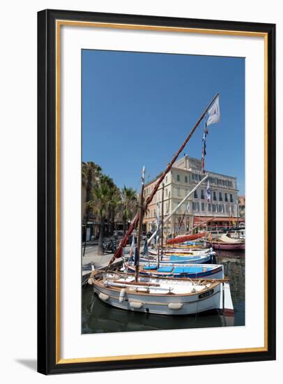 Traditional Fishing Boats Moored in the Harbour at Sanary-Sur-Mer, Provence, France, Europe-Martin Child-Framed Photographic Print