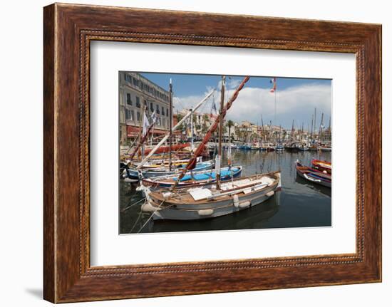 Traditional Fishing Boats Moored in the Harbour at Sanary-Sur-Mer, Provence, France, Europe-Martin Child-Framed Photographic Print