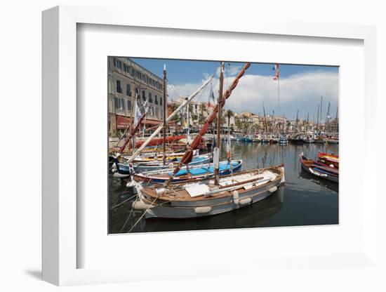 Traditional Fishing Boats Moored in the Harbour at Sanary-Sur-Mer, Provence, France, Europe-Martin Child-Framed Photographic Print