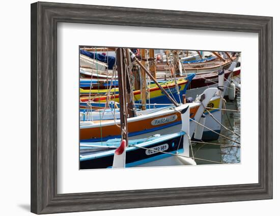 Traditional Fishing Boats Moored in the Harbour at Sanary-Sur-Mer, Provence, France, Europe-Martin Child-Framed Photographic Print