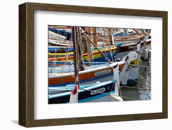 Traditional Fishing Boats Moored in the Harbour at Sanary-Sur-Mer, Provence, France, Europe-Martin Child-Framed Photographic Print